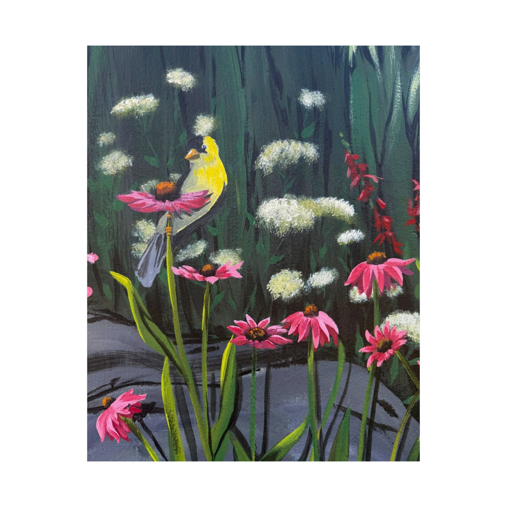 American Goldfinch Wildflower Poster — Reflections of the Rock River Print