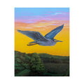 Green Heron Sunset Poster — Reflections of the Rock River Mural Print