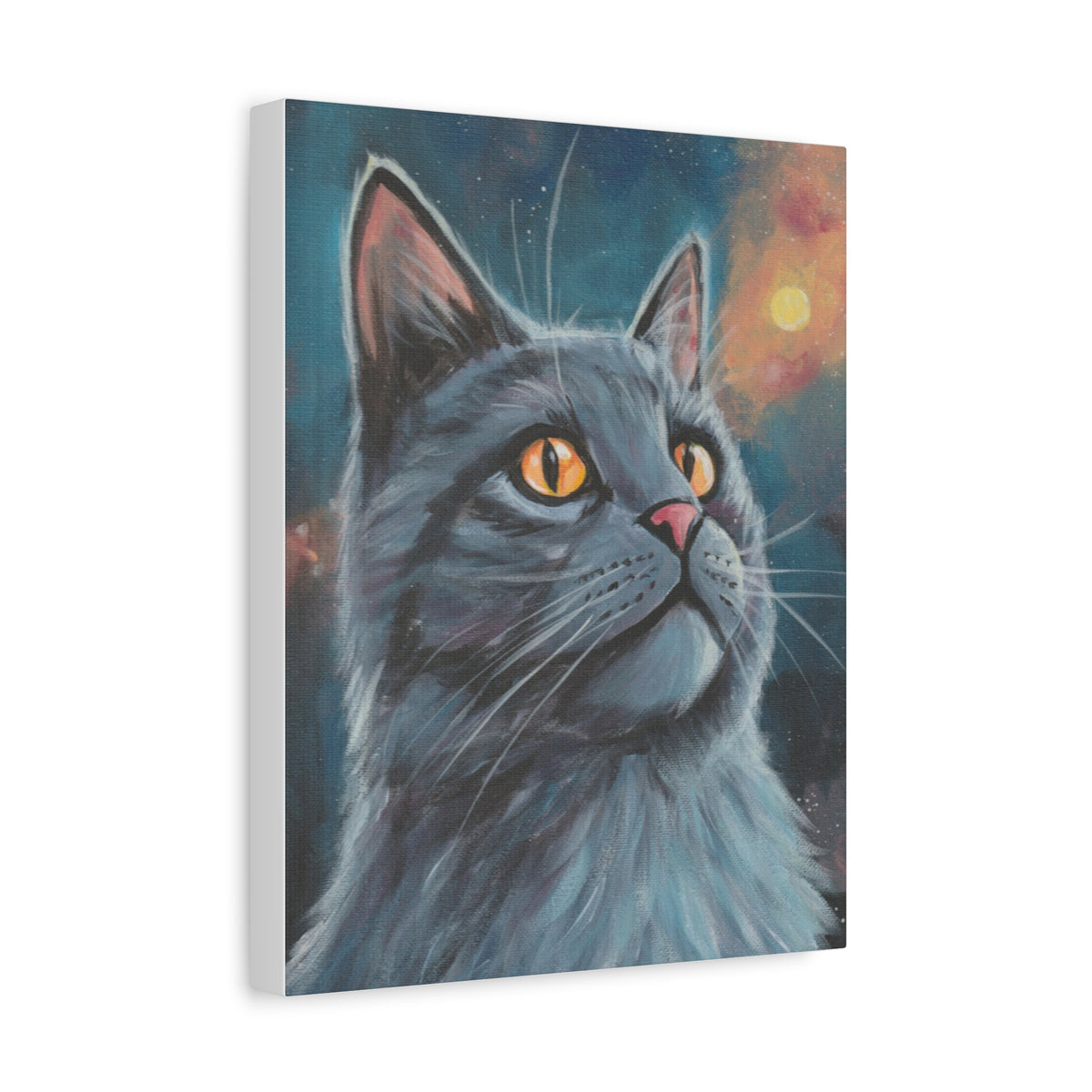 Mystic Grey Cat Canvas