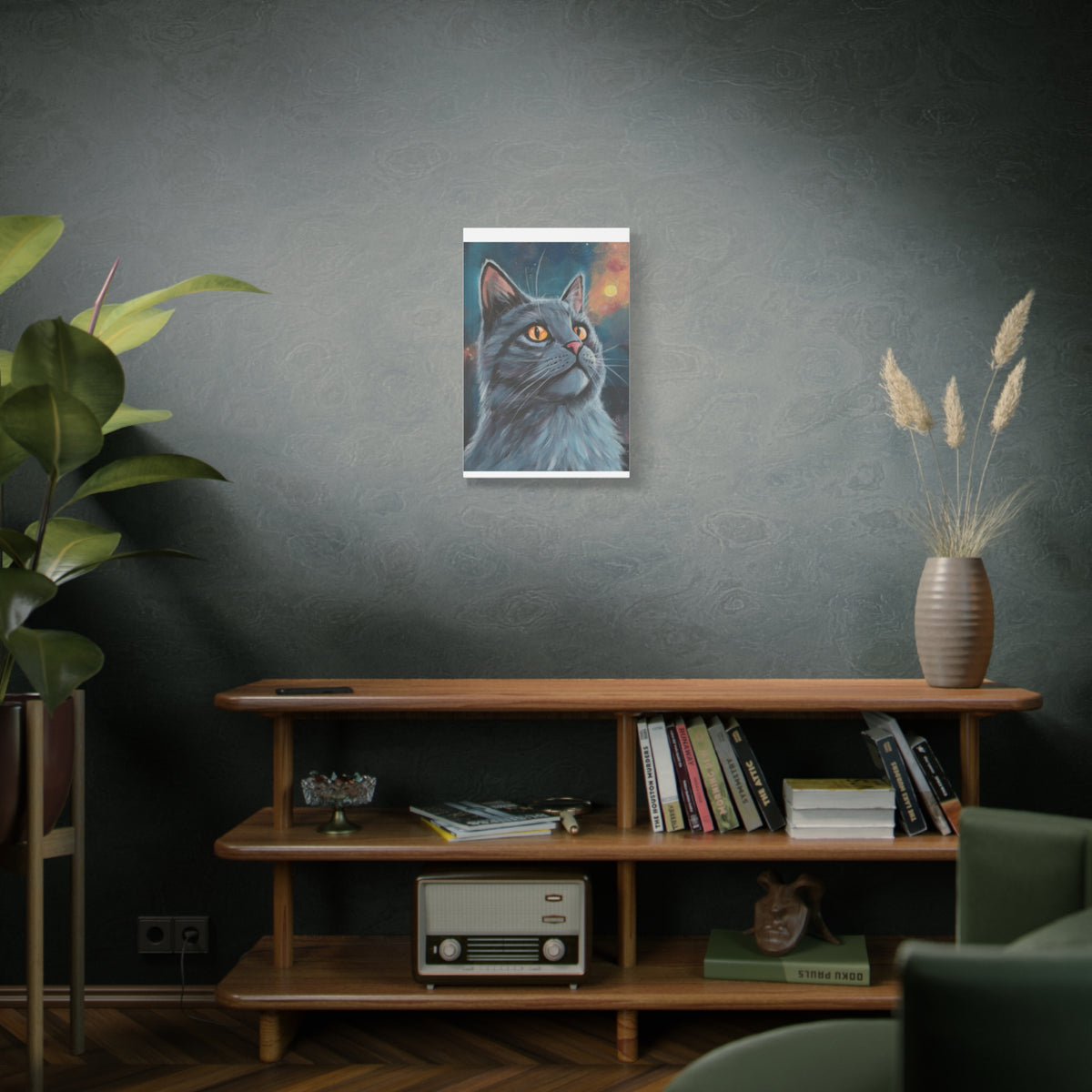 Mystic Grey Cat Canvas