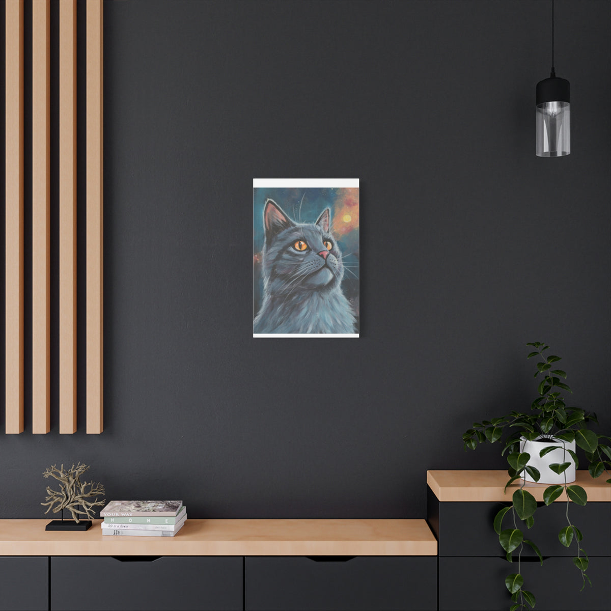 Mystic Grey Cat Canvas