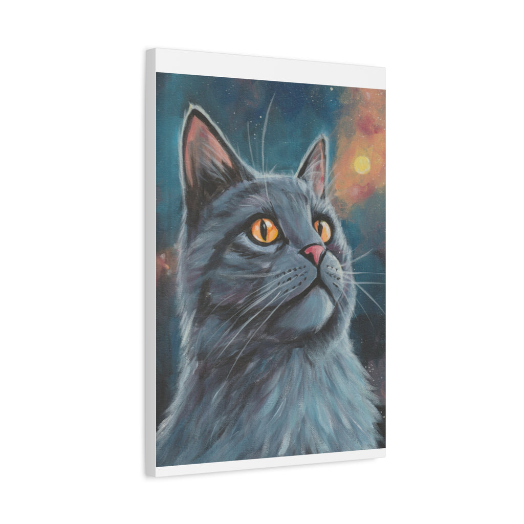 Mystic Grey Cat Canvas