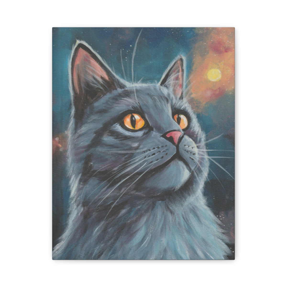 Mystic Grey Cat Canvas
