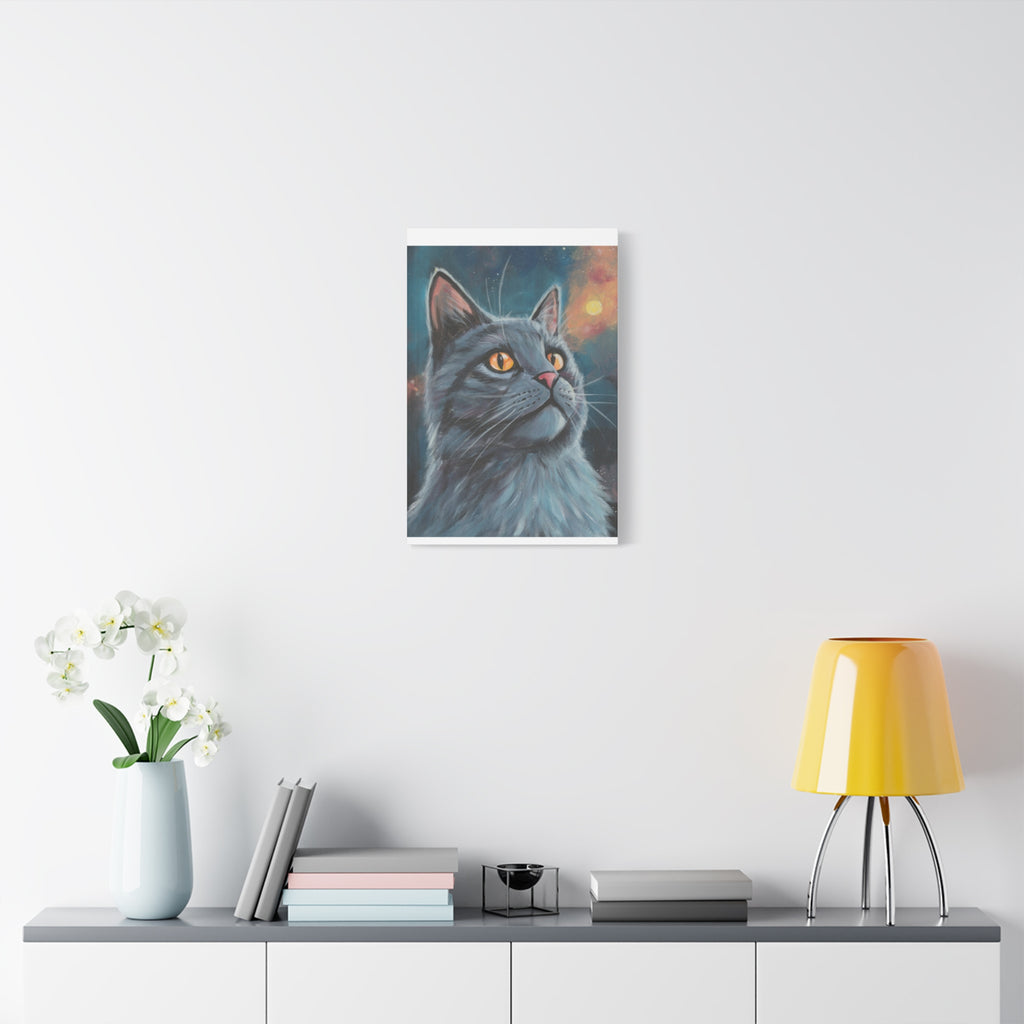 Mystic Grey Cat Canvas