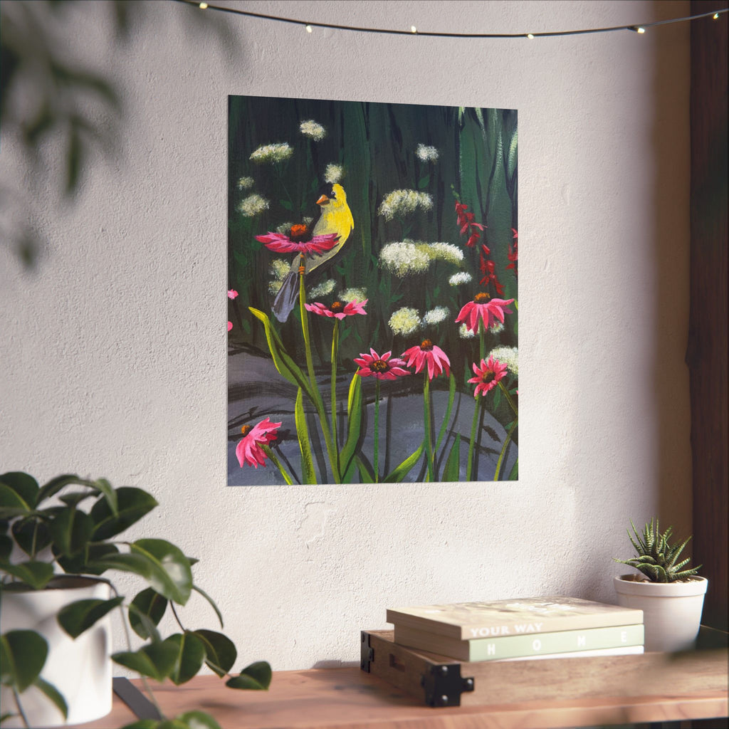American Goldfinch Wildflower Poster — Reflections of the Rock River Print