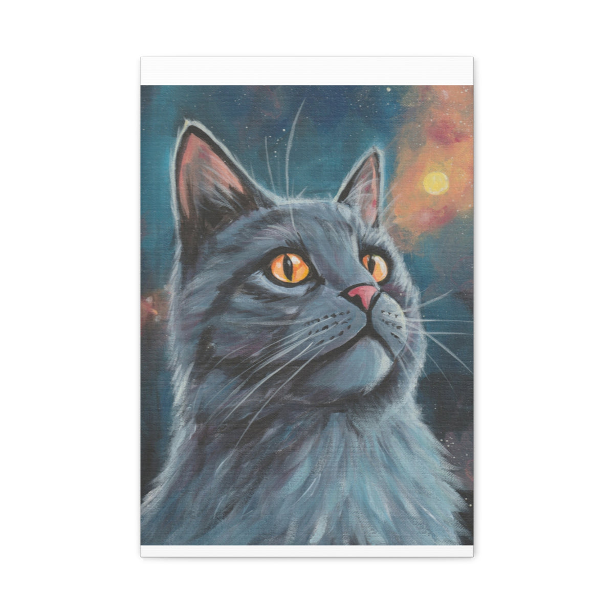 Mystic Grey Cat Canvas