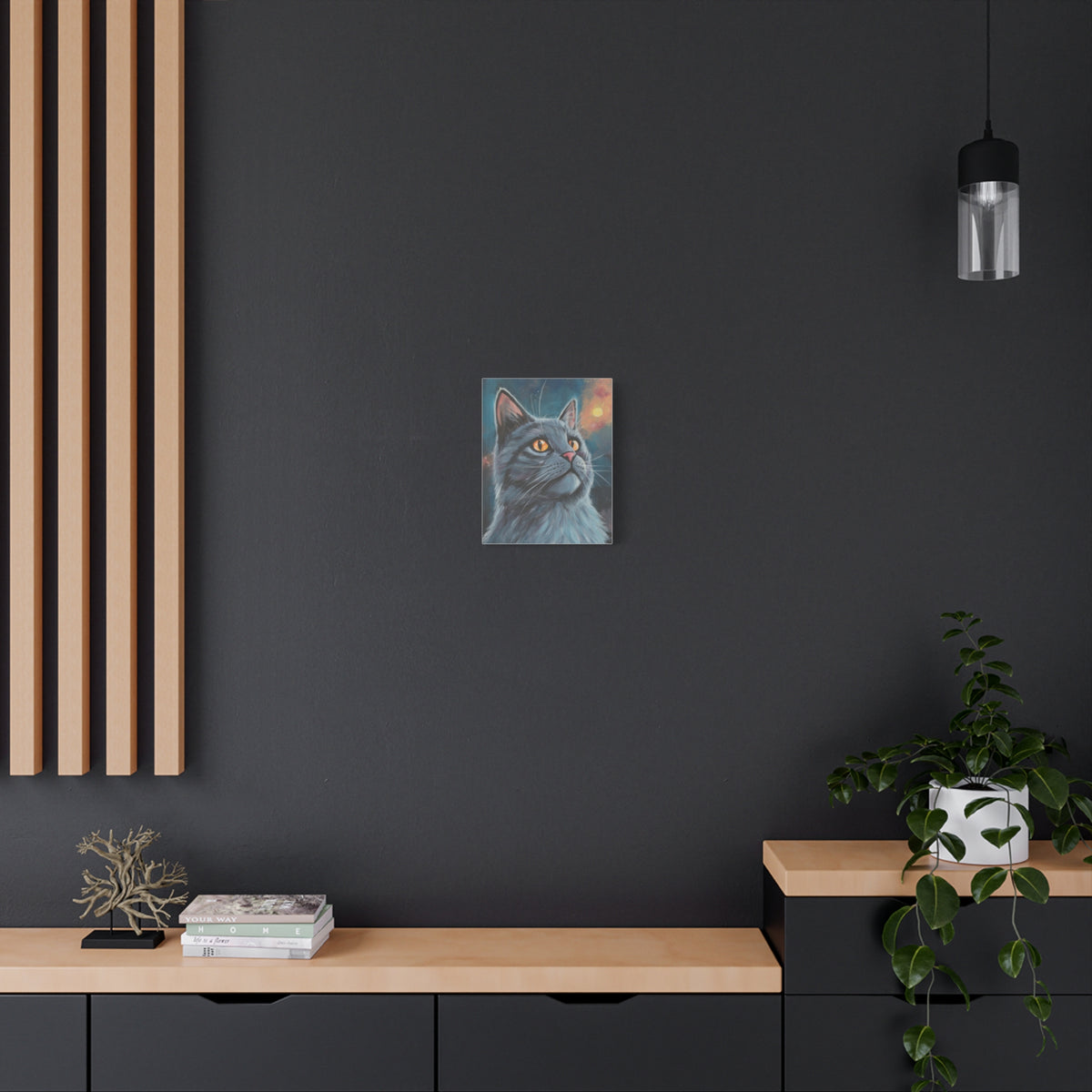Mystic Grey Cat Canvas