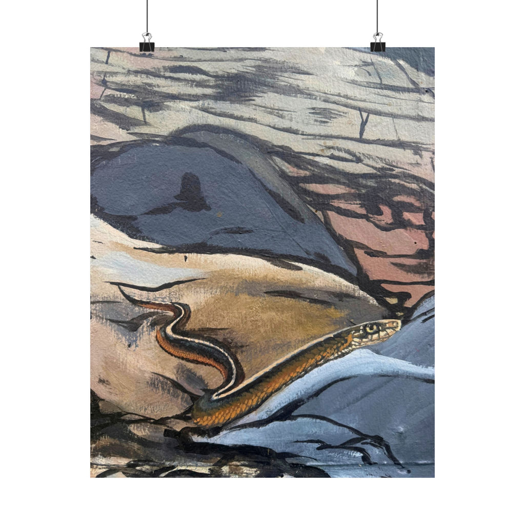 Garter Snake Rock Art Poster — Reflections of the Rock River Mural Prints