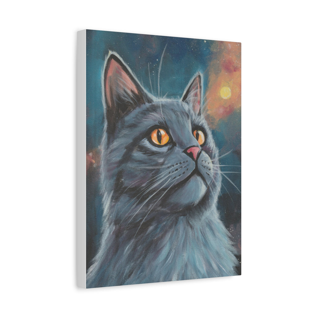 Mystic Grey Cat Canvas