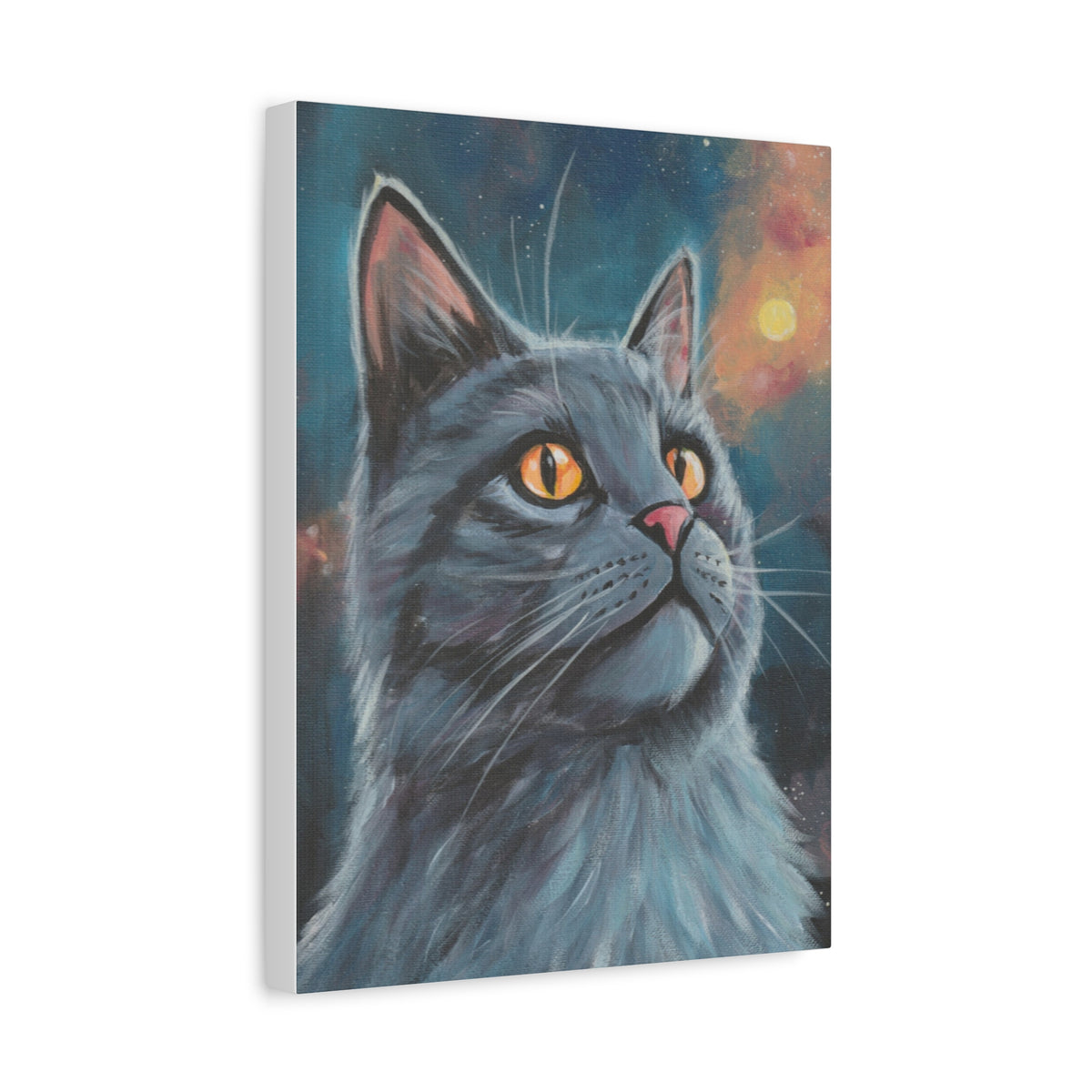 Mystic Grey Cat Canvas