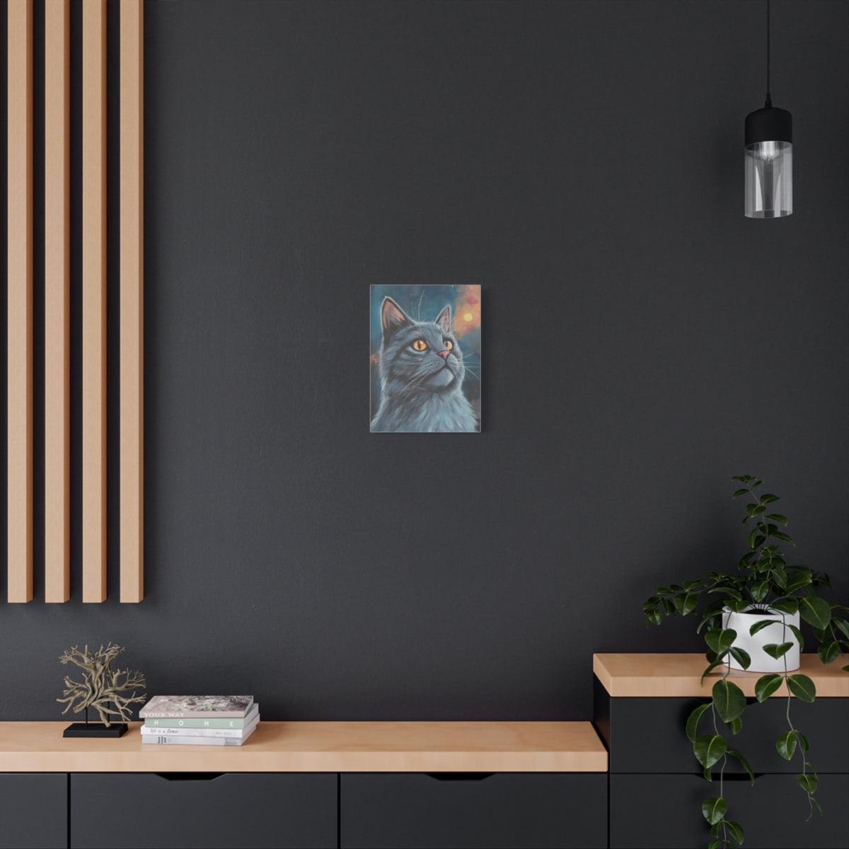 Mystic Grey Cat Canvas