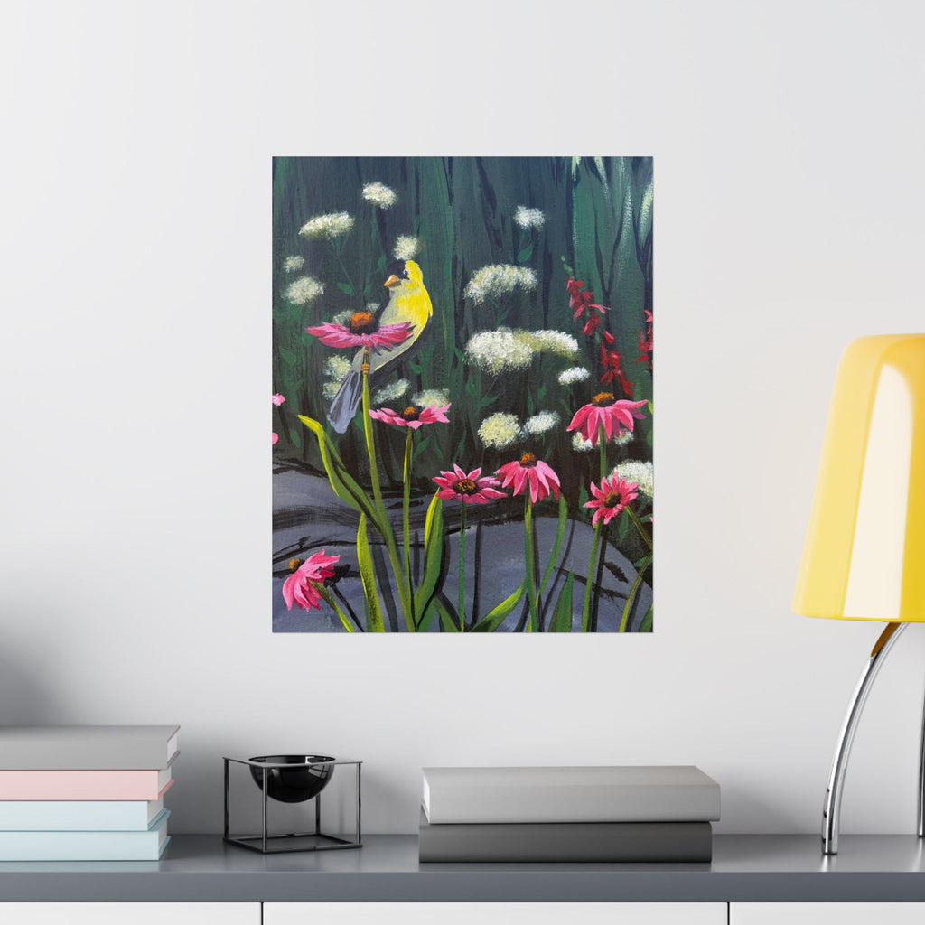 American Goldfinch Wildflower Poster — Reflections of the Rock River Print