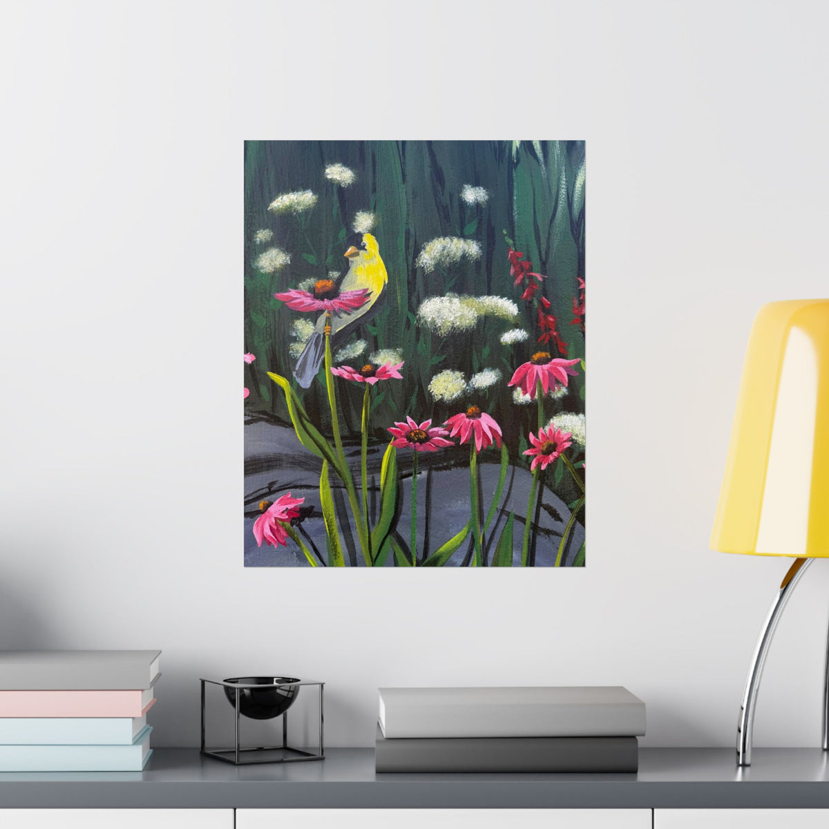 American Goldfinch Wildflower Poster — Reflections of the Rock River Print