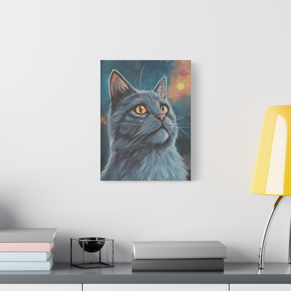 Mystic Grey Cat Canvas