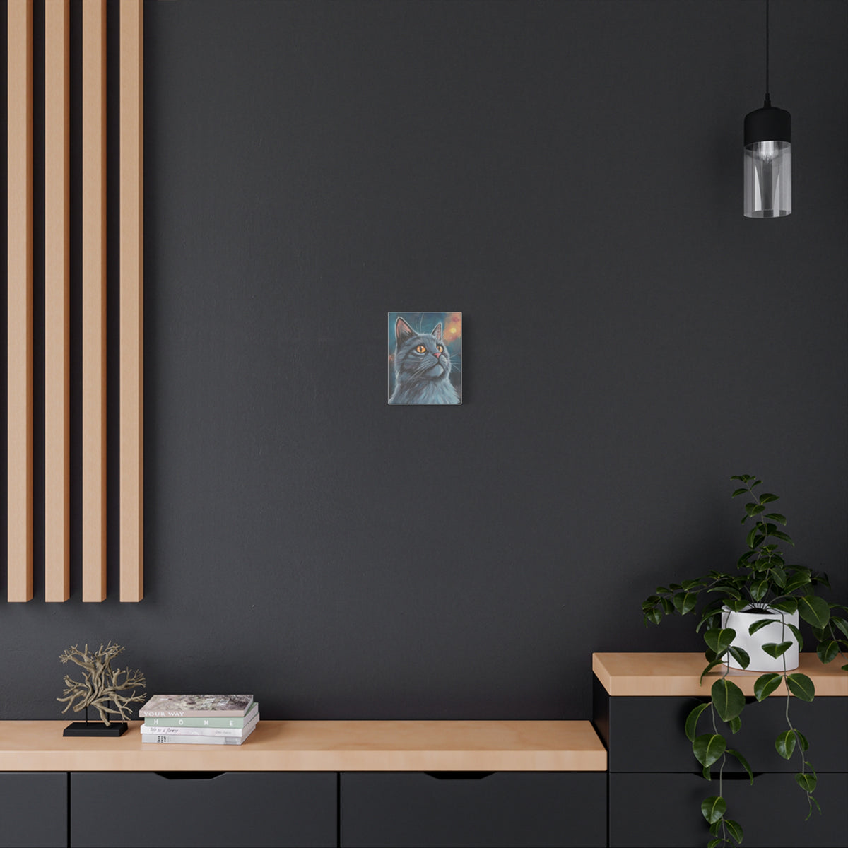 Mystic Grey Cat Canvas