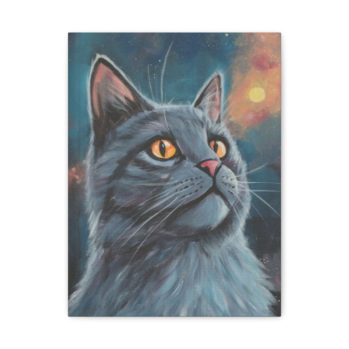 Mystic Grey Cat Canvas