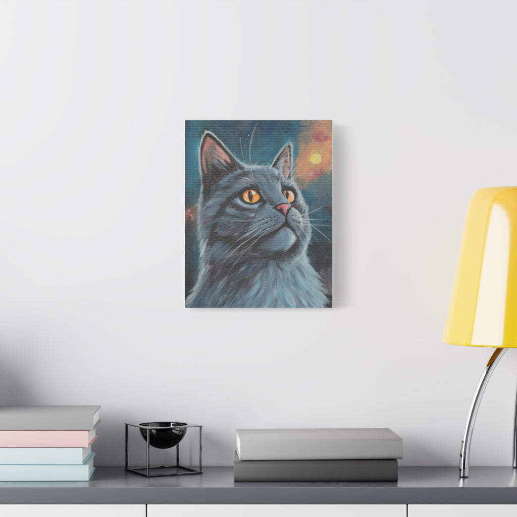 Mystic Grey Cat Canvas