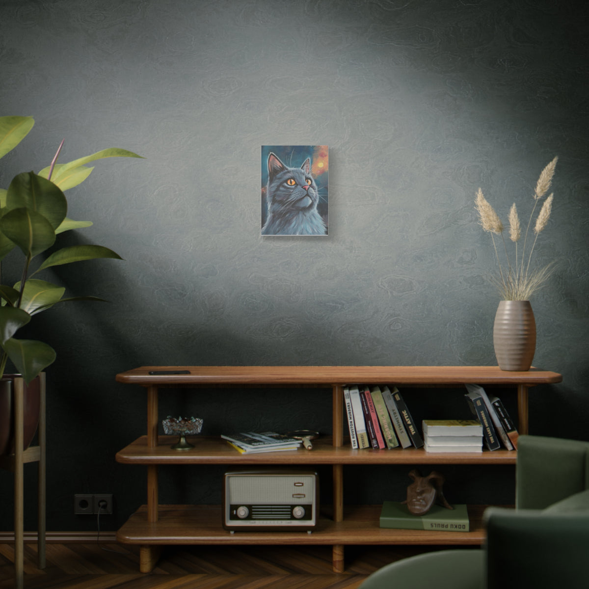 Mystic Grey Cat Canvas