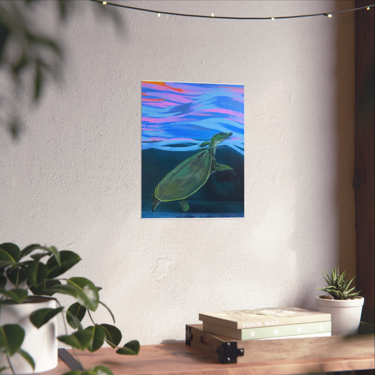 Spiney Soft-Shell Turtle Matte Poster — Reflections of the Rock River Mural Prints