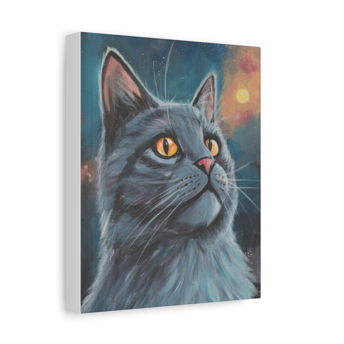 Mystic Grey Cat Canvas